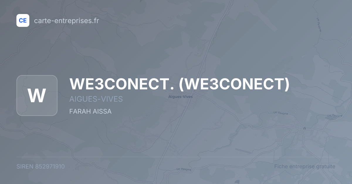 WE3CONECT. (WE3CONECT) — 852971910 — fiche entreprise