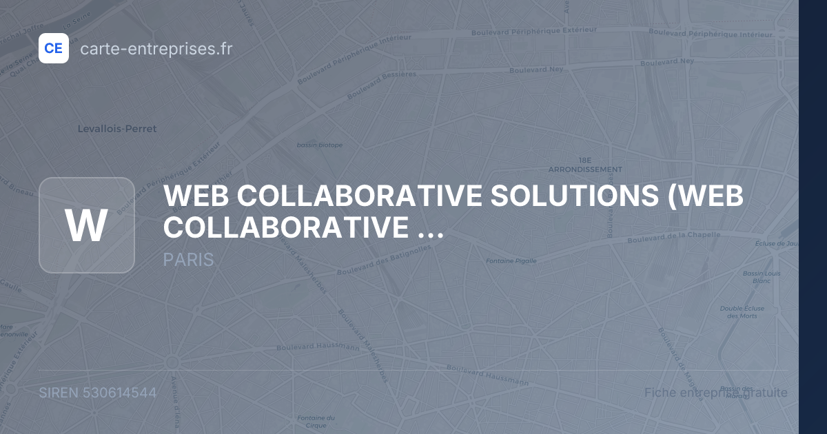 WEB COLLABORATIVE SOLUTIONS (WEB COLLABORATIVE SOLUTIONS) (WCS) — 530614544 — fiche entreprise