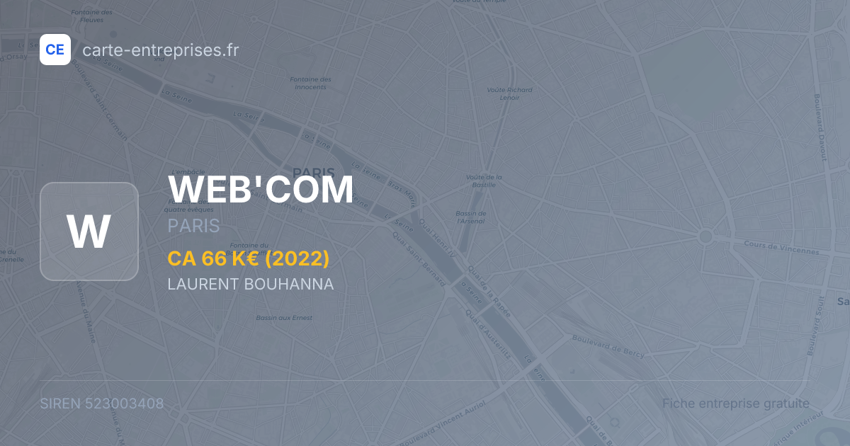 WEB'COM — 523003408 — fiche entreprise