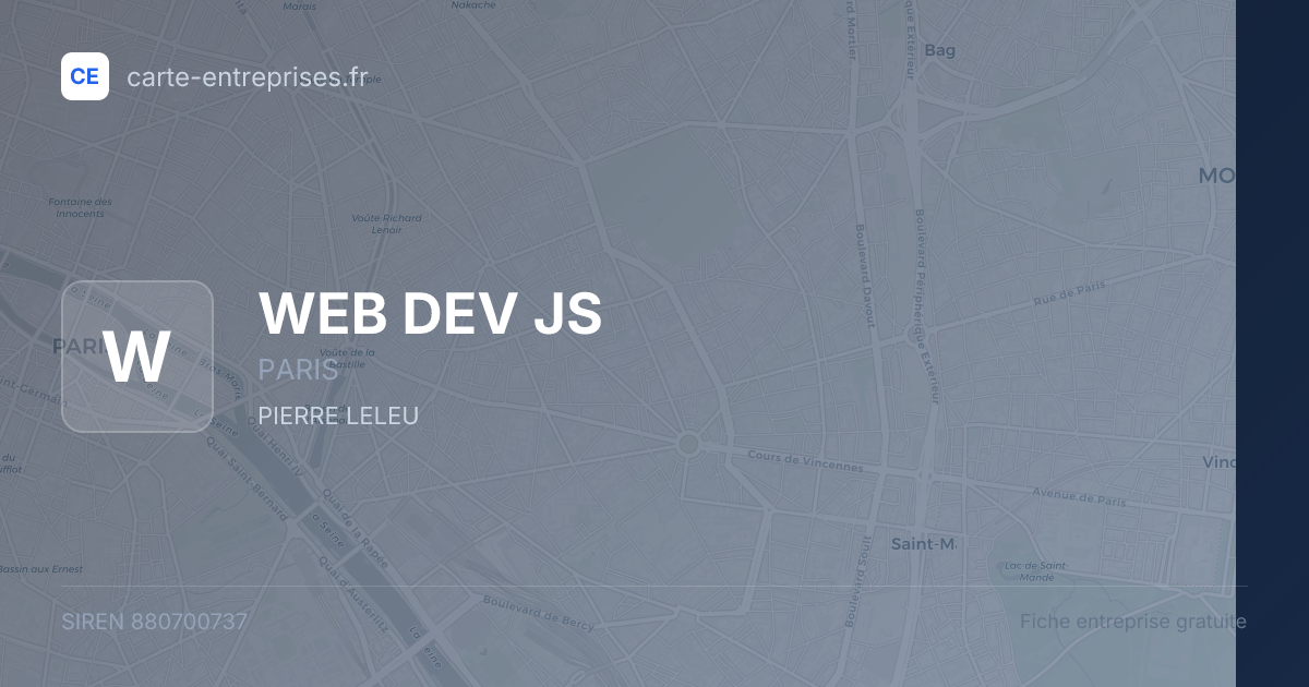WEB DEV JS — 880700737 — fiche entreprise