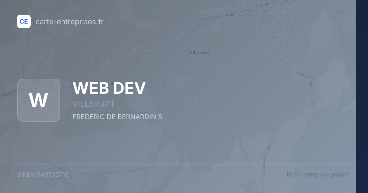 WEB DEV — 949735716 — fiche entreprise
