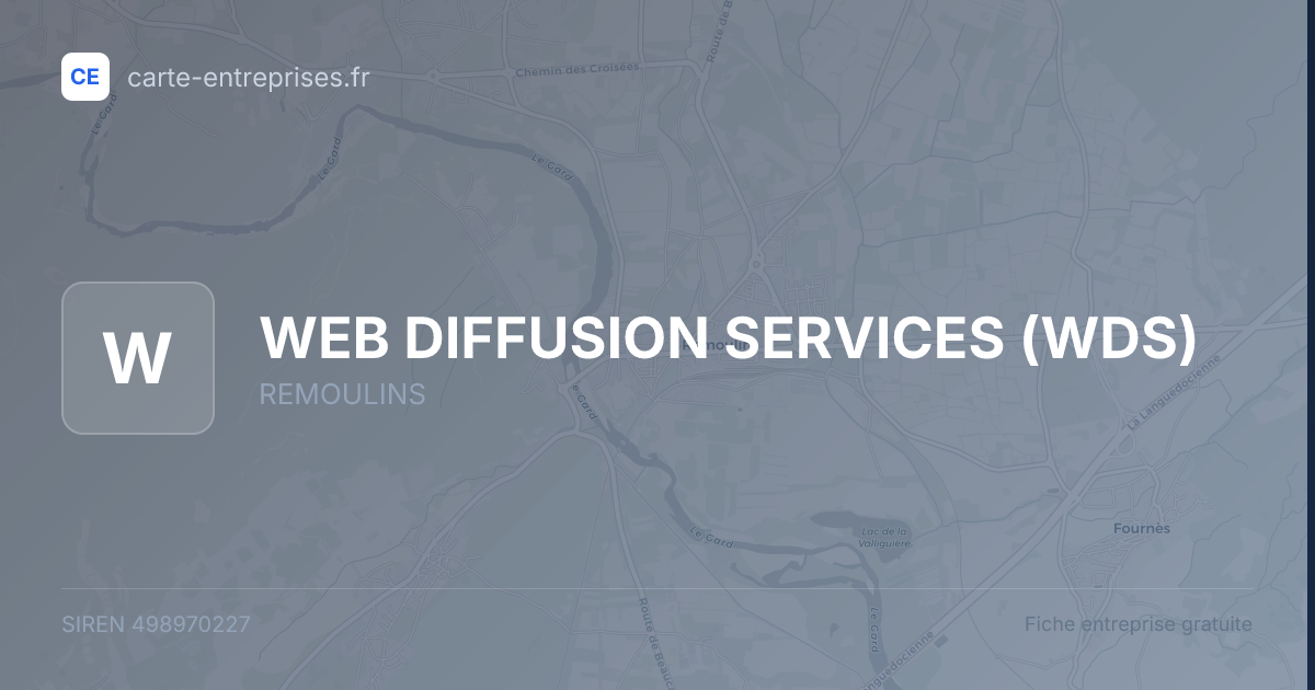 WEB DIFFUSION SERVICES (WDS) — 498970227 — fiche entreprise