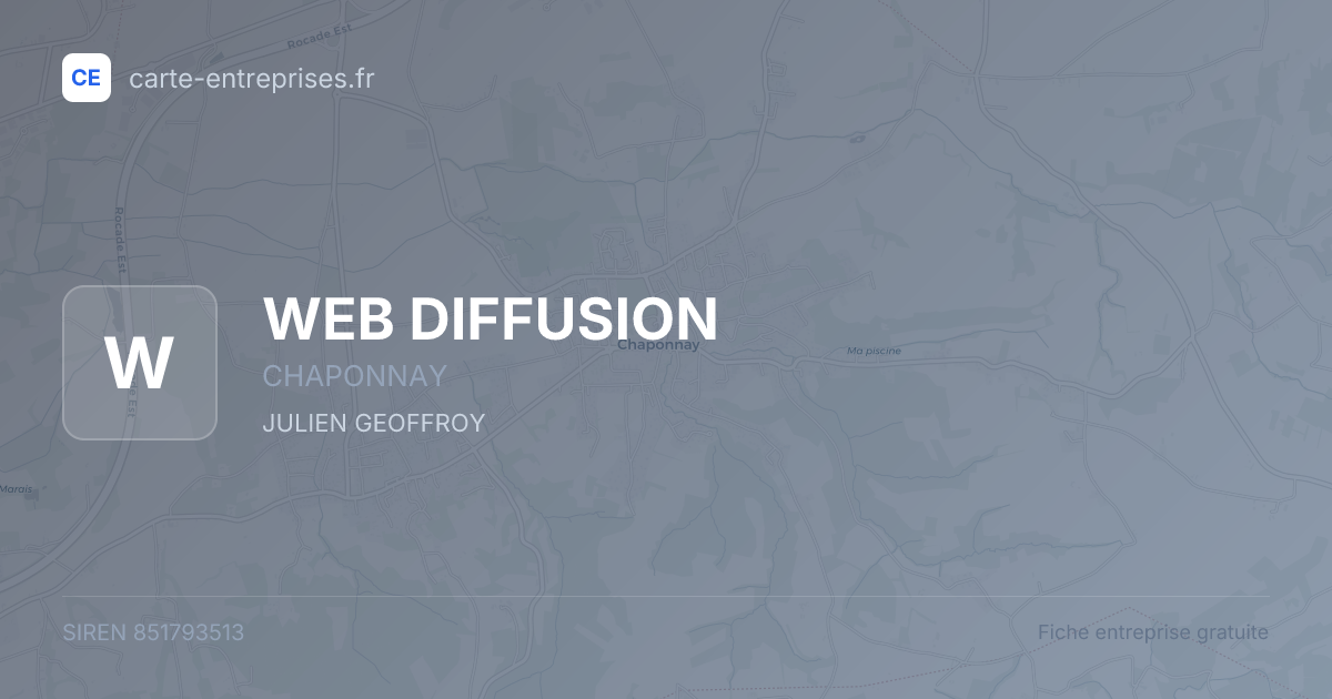 WEB DIFFUSION — 851793513 — fiche entreprise