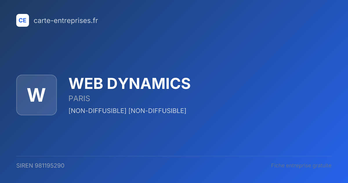 WEB DYNAMICS — 981195290 — fiche entreprise