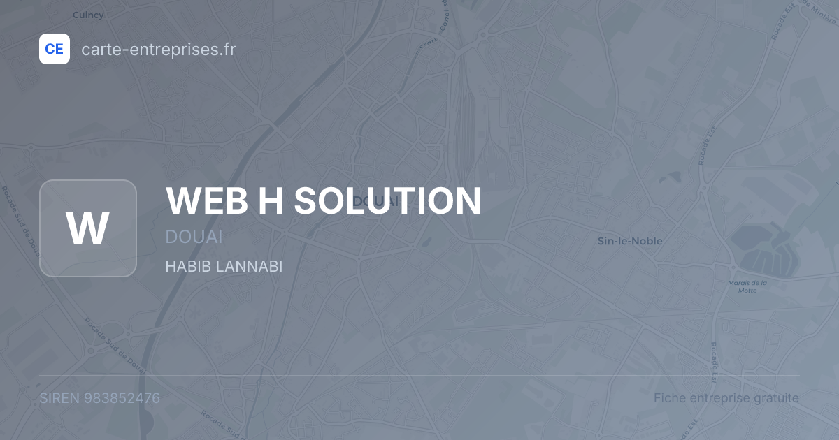 WEB H SOLUTION — 983852476 — fiche entreprise