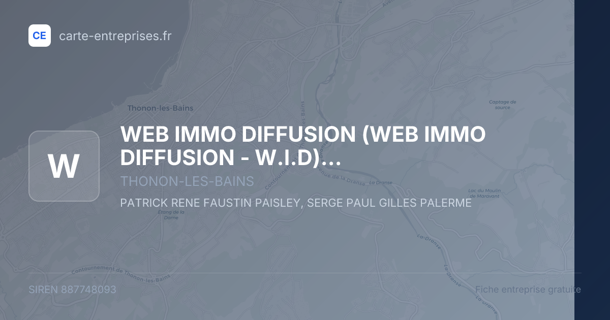 WEB IMMO DIFFUSION (WEB IMMO DIFFUSION - W.I.D) (W.I.D) — 887748093 — fiche entreprise