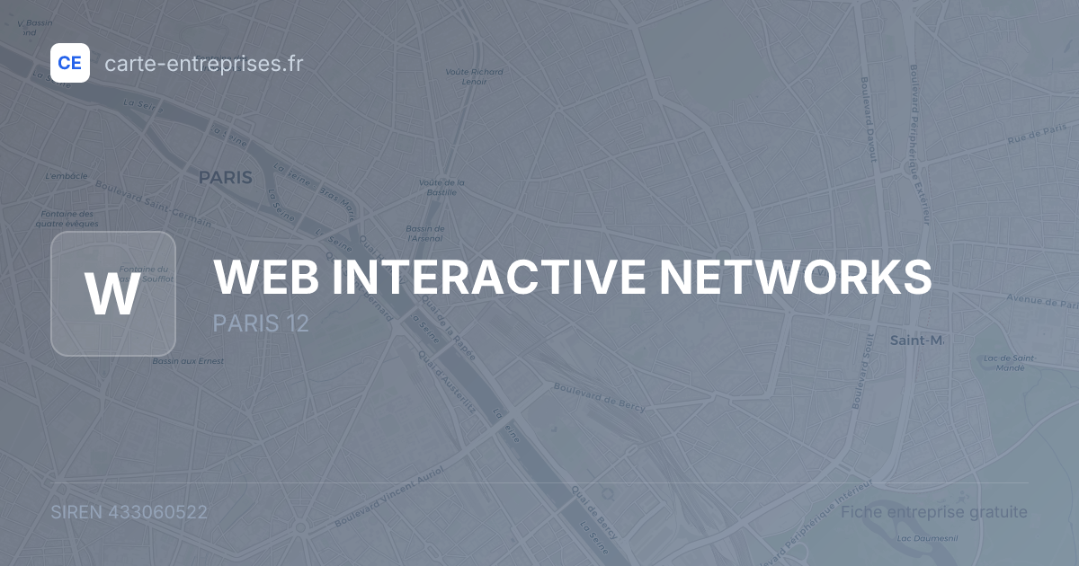 WEB INTERACTIVE NETWORKS — 433060522 — fiche entreprise