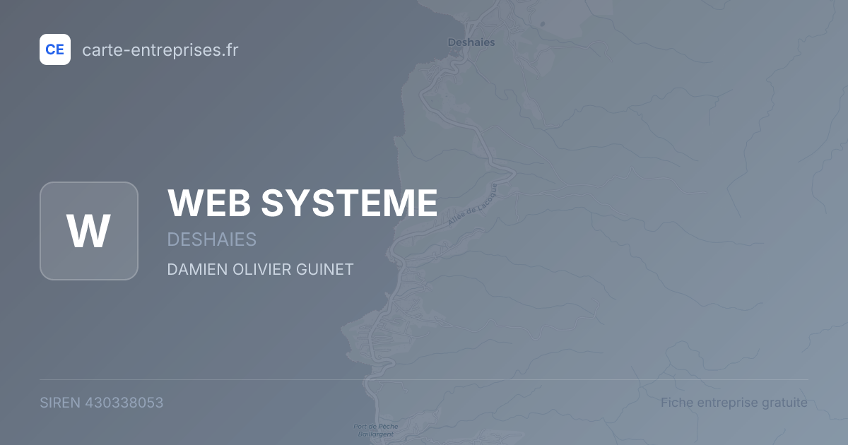 WEB SYSTEME — 430338053 — fiche entreprise