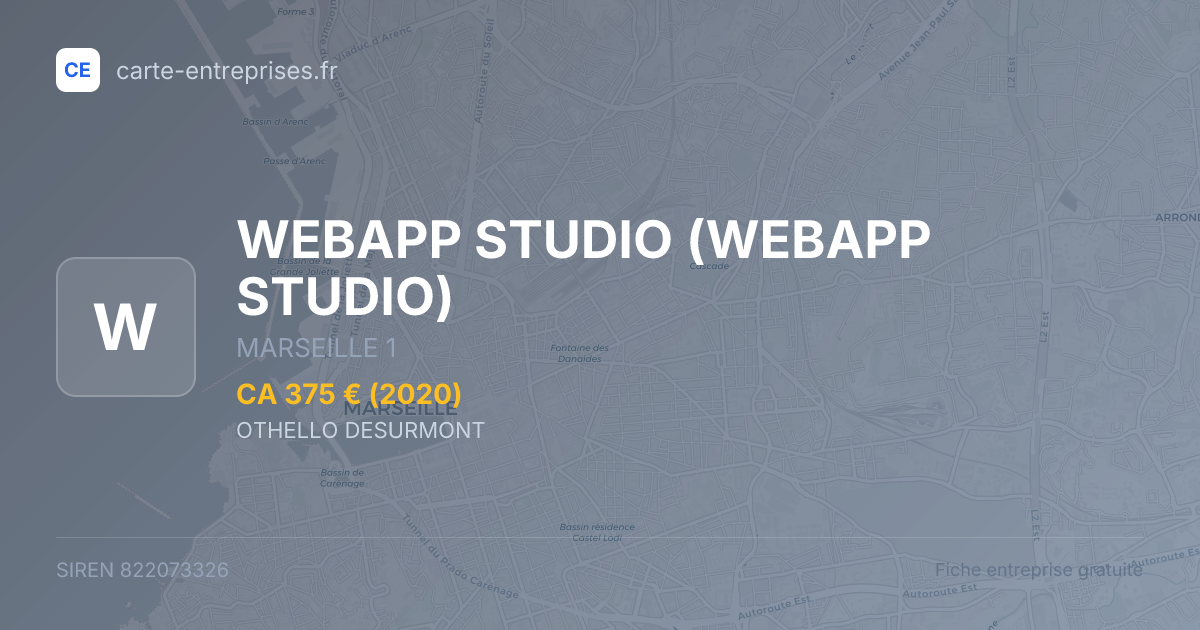 WEBAPP STUDIO — 822073326 — fiche entreprise