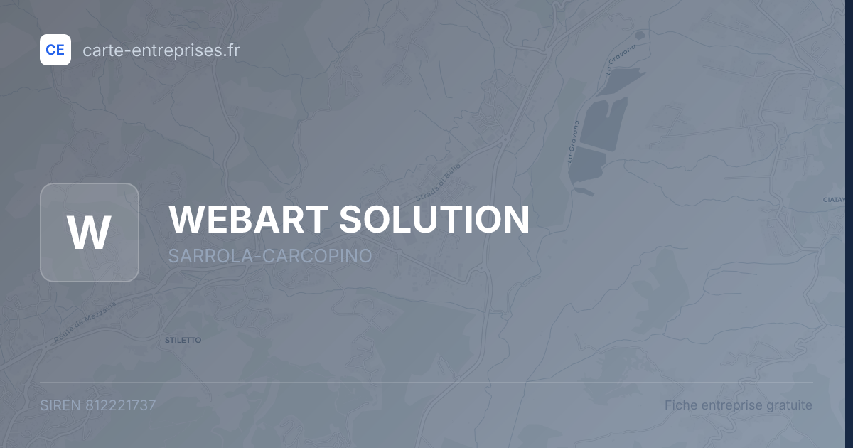 WEBART SOLUTION — 812221737 — fiche entreprise