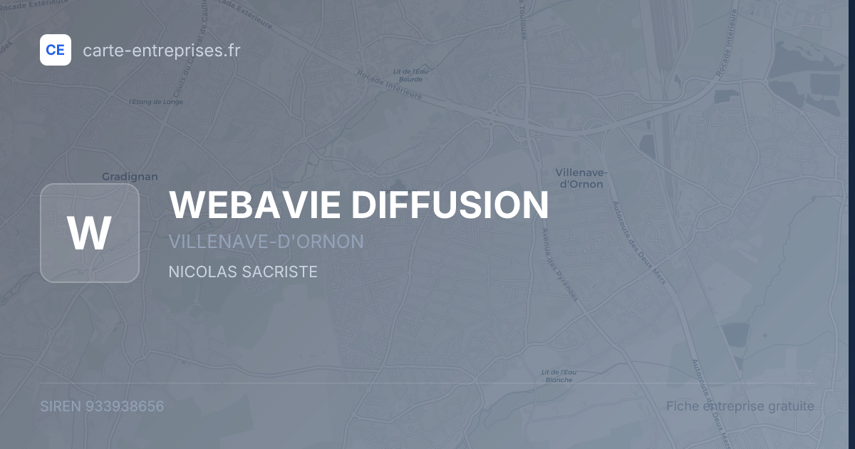WEBAVIE DIFFUSION — 933938656 — fiche entreprise