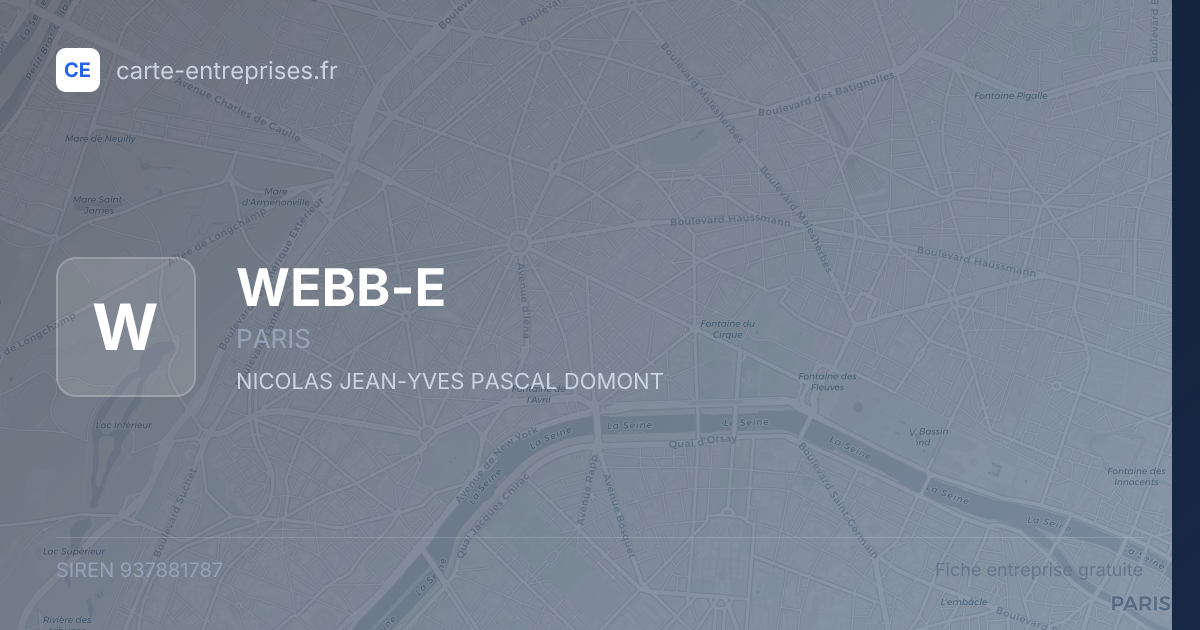 WEBB-E — 937881787 — fiche entreprise