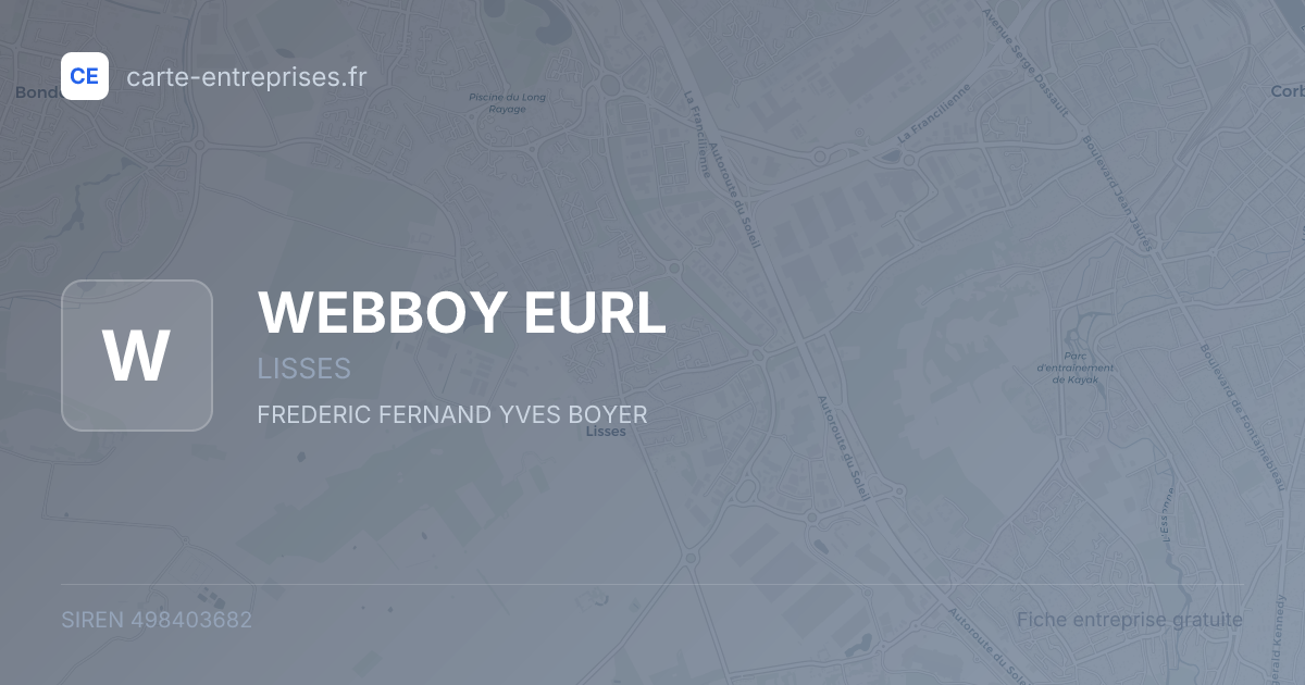 WEBBOY EURL — 498403682 — fiche entreprise