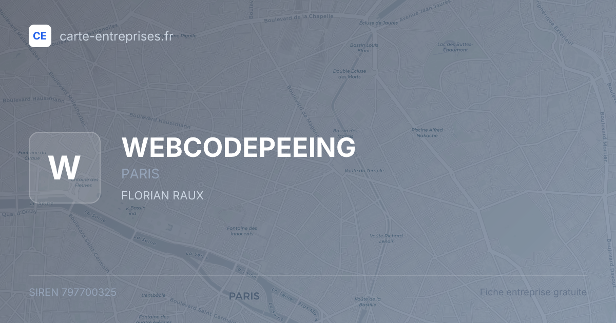 WEBCODEPEEING — 797700325 — fiche entreprise
