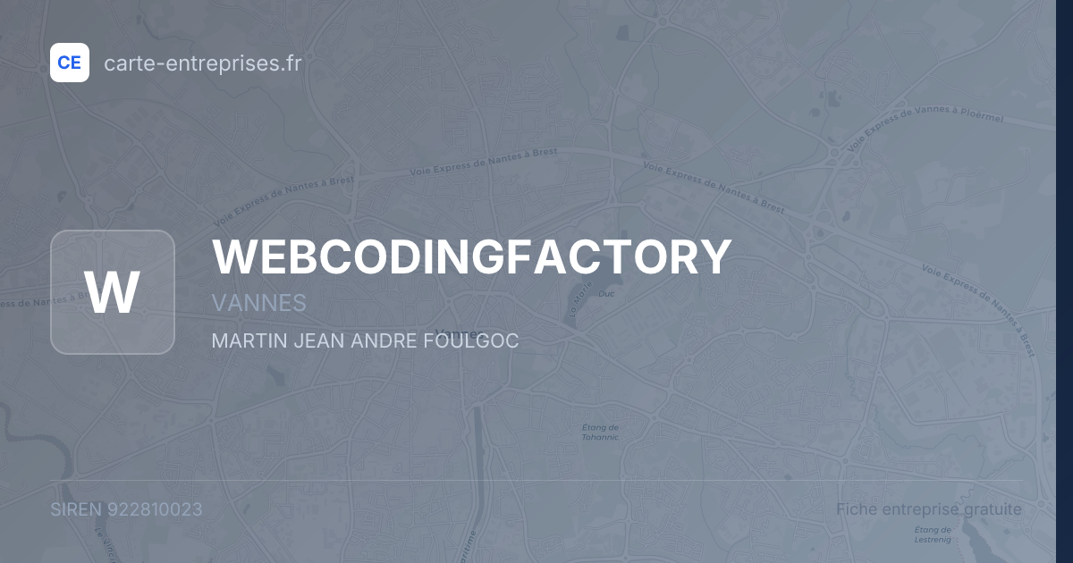 WEBCODINGFACTORY — 922810023 — fiche entreprise