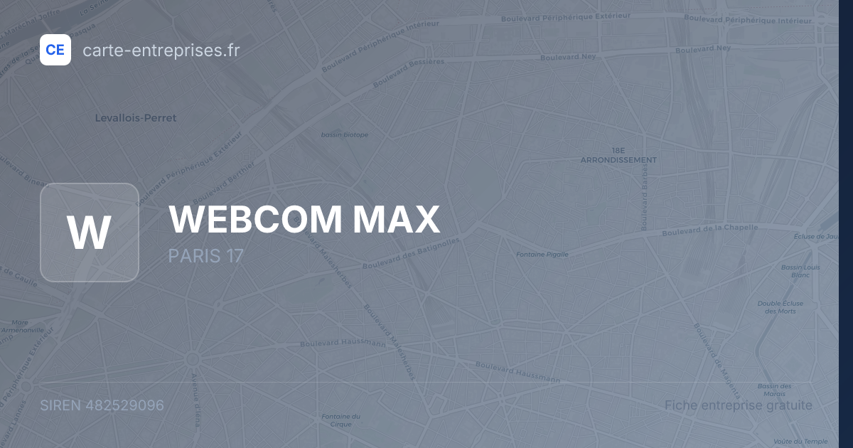 WEBCOM MAX — 482529096 — fiche entreprise