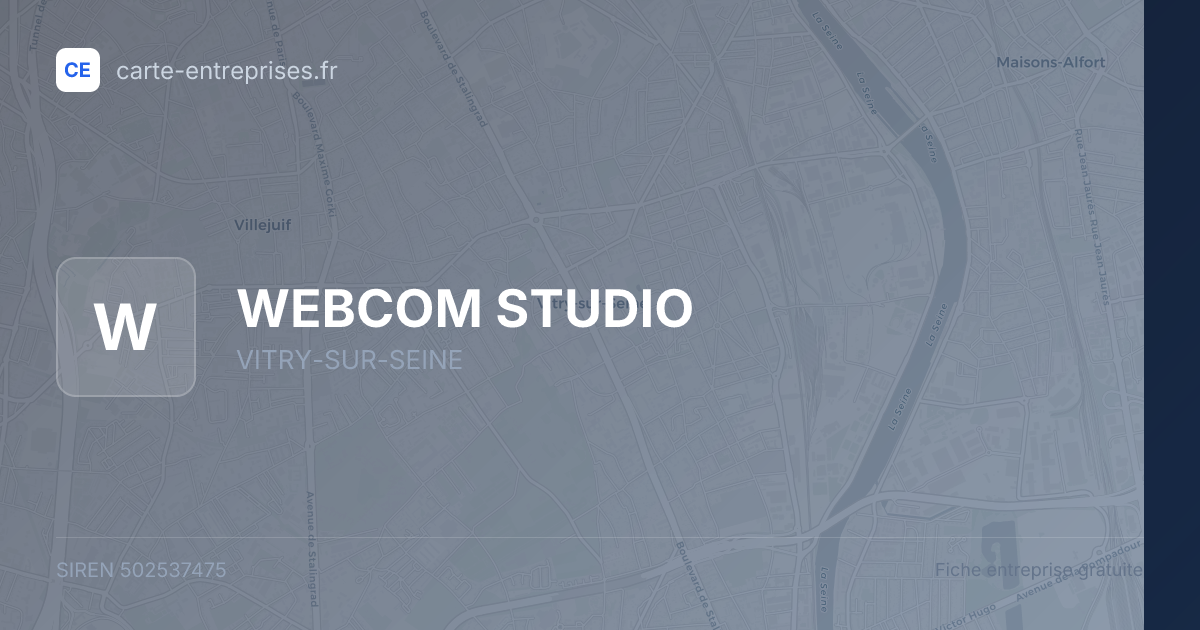 WEBCOM STUDIO — 502537475 — fiche entreprise