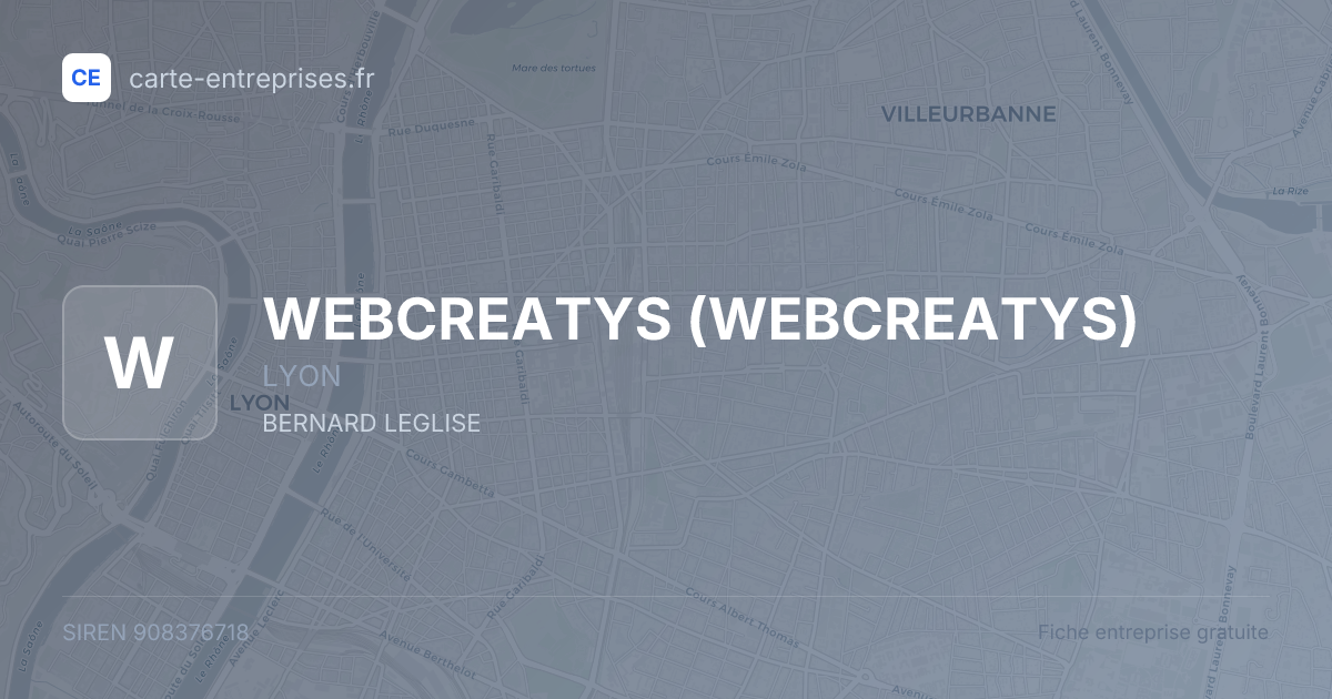 WEBCREATYS — 908376718 — fiche entreprise