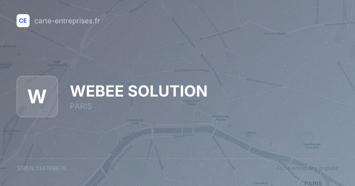 WEBEE SOLUTION — 514789676 — fiche entreprise