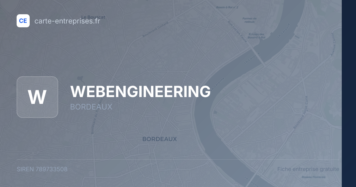 WEBENGINEERING — 789733508 — fiche entreprise