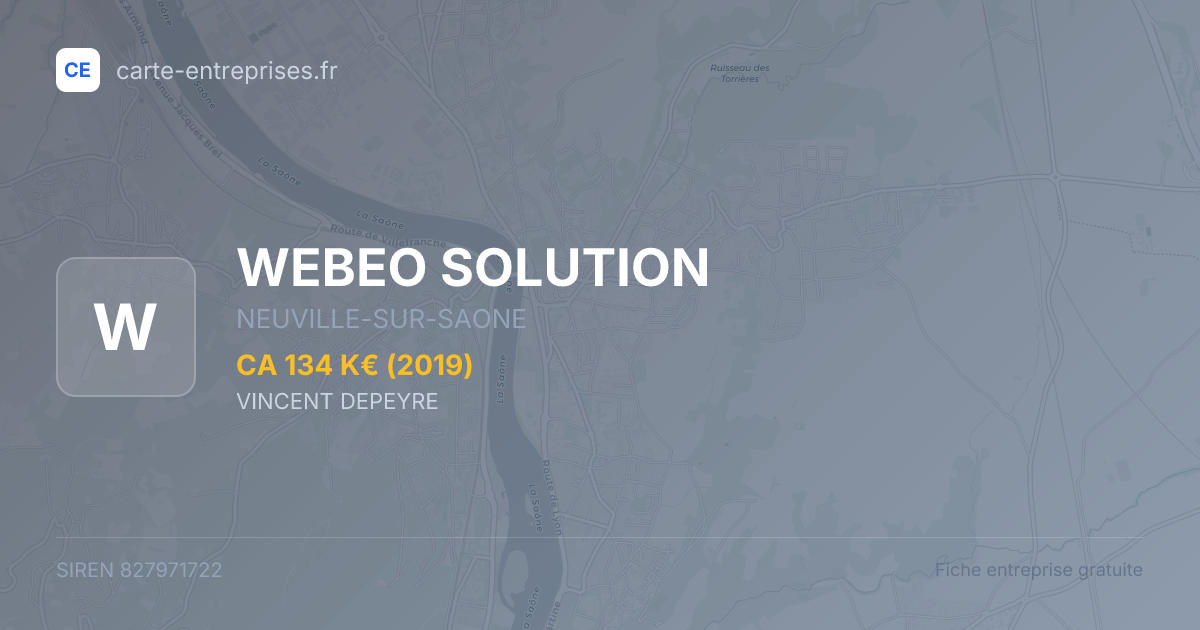 WEBEO SOLUTION — 827971722 — fiche entreprise