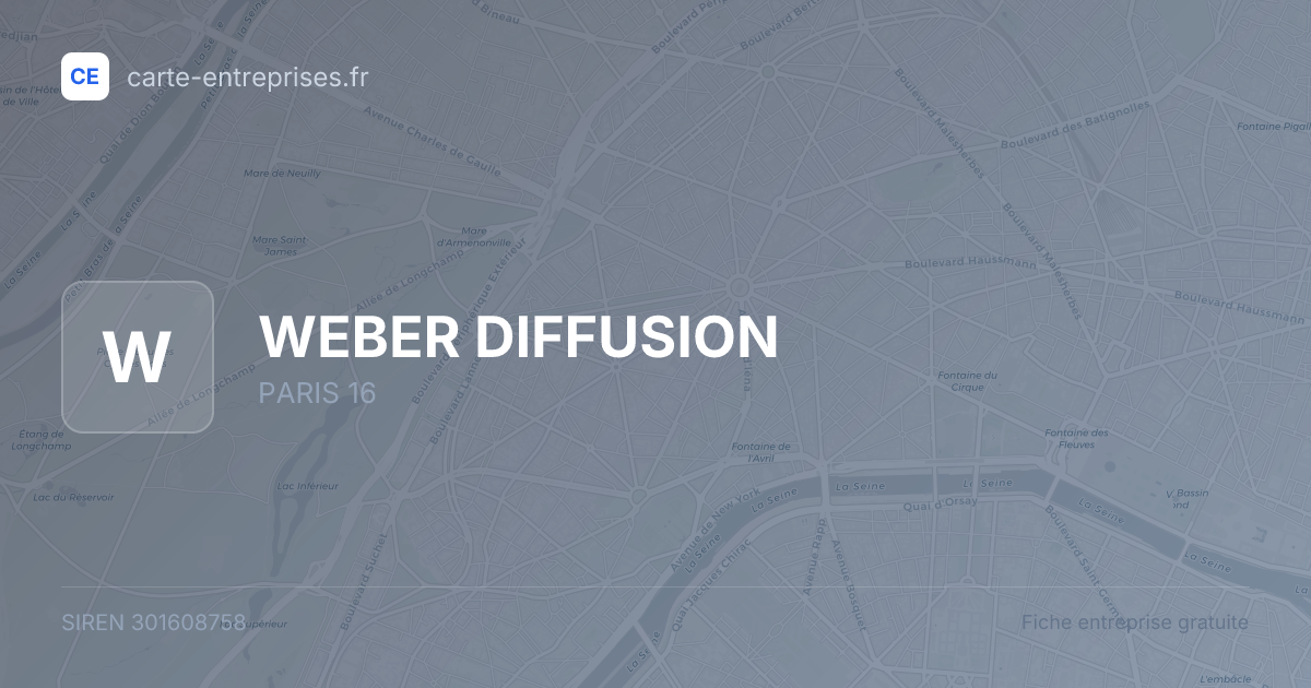 WEBER DIFFUSION — 301608758 — fiche entreprise