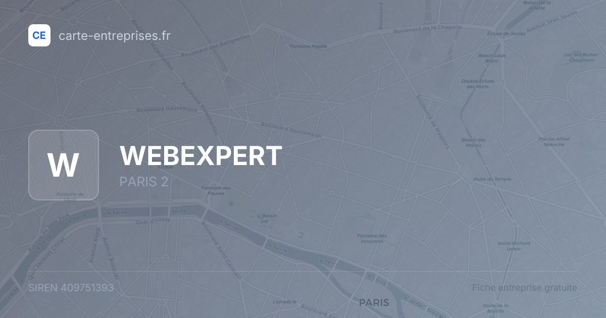 WEBEXPERT — 409751393 — fiche entreprise