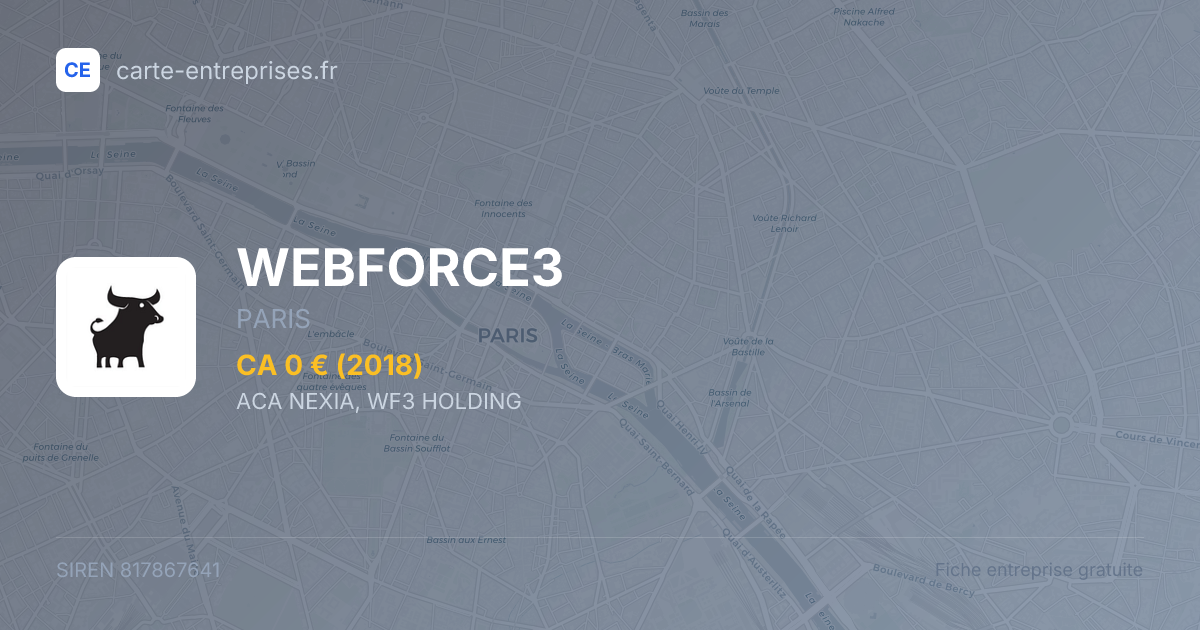WEBFORCE3 — 817867641 — fiche entreprise