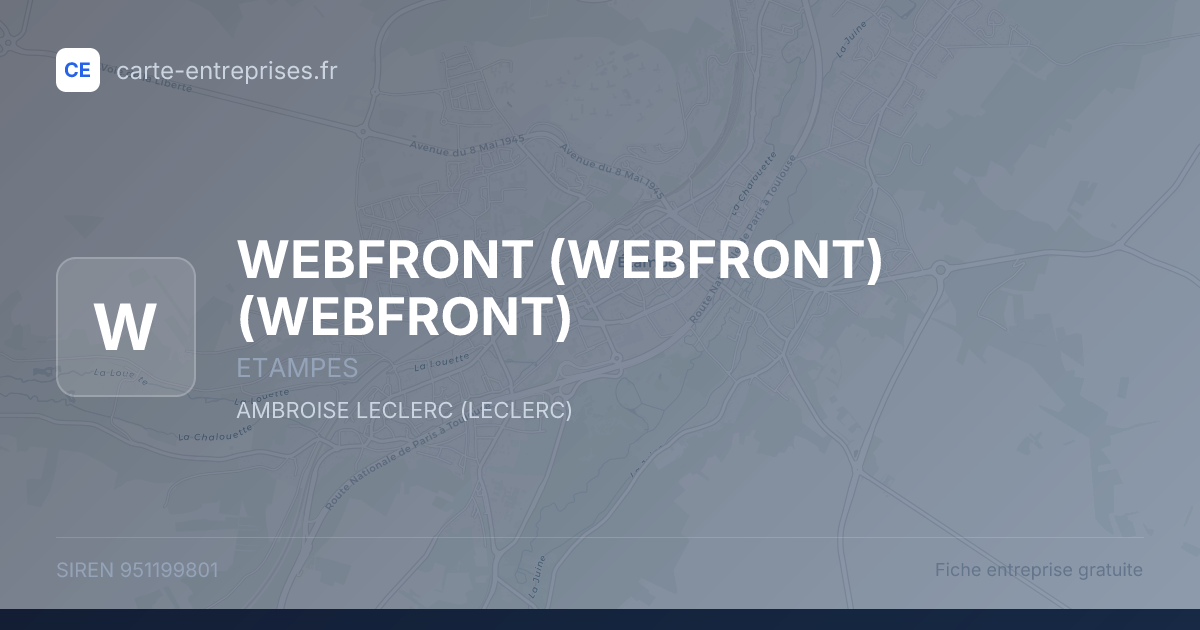 WEBFRONT (WEBFRONT) (WEBFRONT) — 951199801 — fiche entreprise