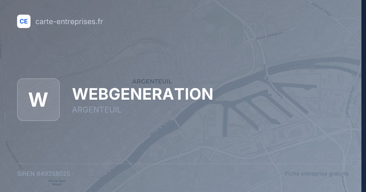 WEBGENERATION — 849258025 — fiche entreprise