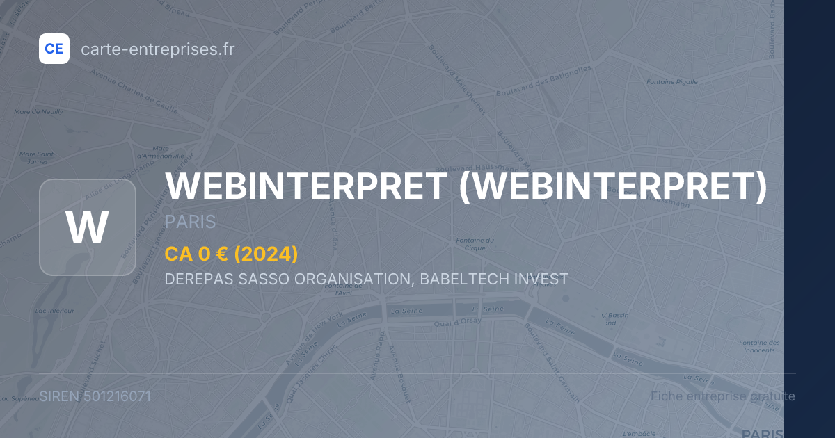 WEBINTERPRET — 501216071 — fiche entreprise