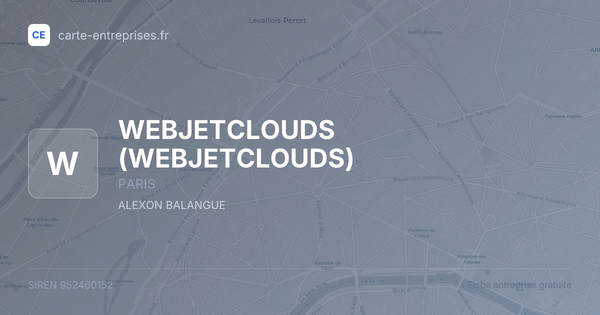 WEBJETCLOUDS — 952460152 — fiche entreprise