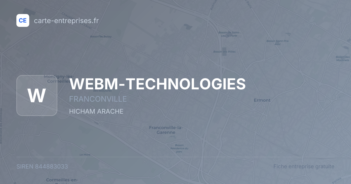 WEBM-TECHNOLOGIES — 844883033 — fiche entreprise