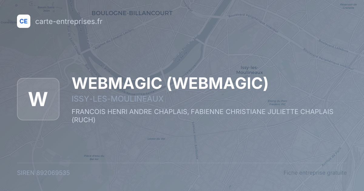 WEBMAGIC — 892069535 — fiche entreprise
