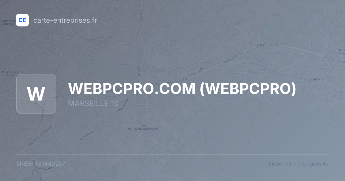 WEBPCPRO.COM (WEBPCPRO) — 481443257 — fiche entreprise