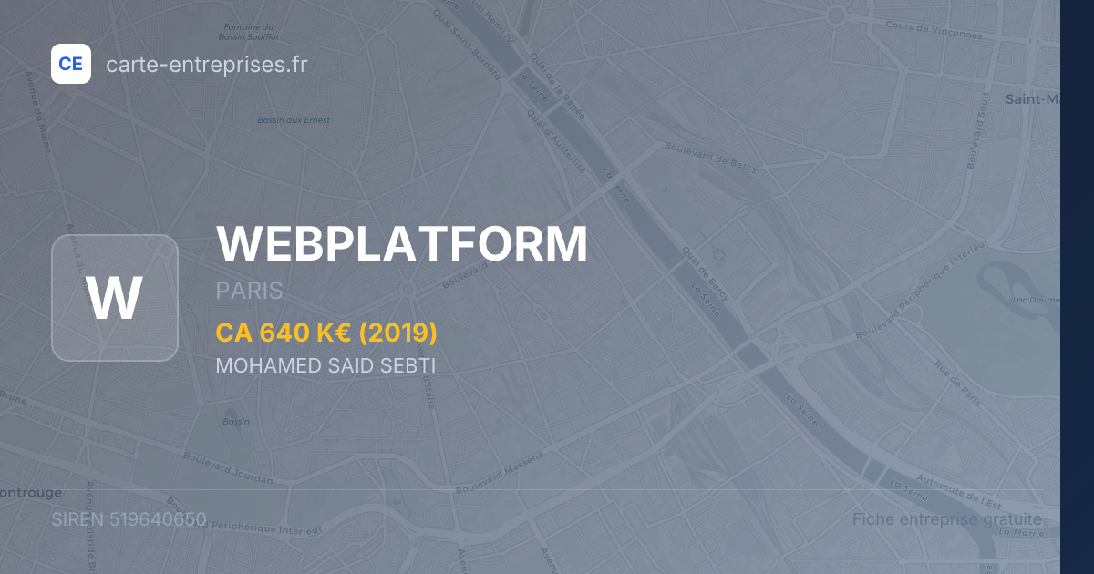 WEBPLATFORM — 519640650 — fiche entreprise