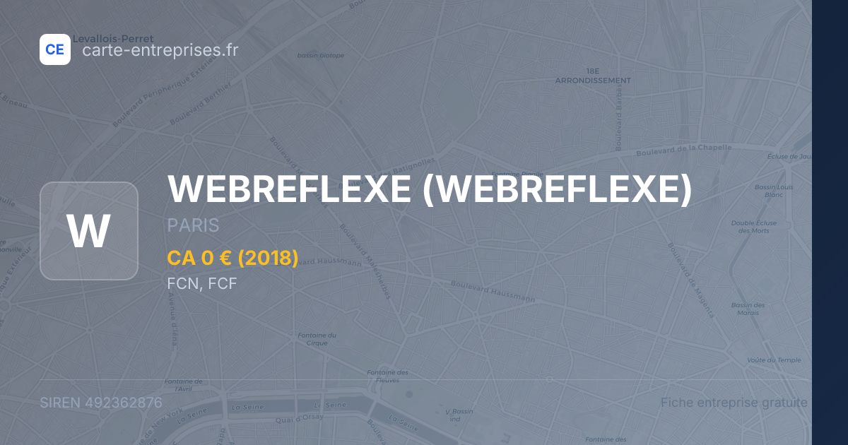WEBREFLEXE — 492362876 — fiche entreprise