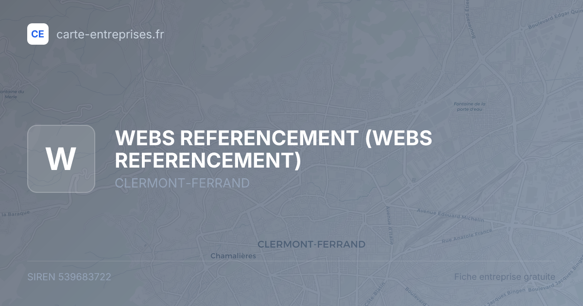 WEBS REFERENCEMENT — 539683722 — fiche entreprise