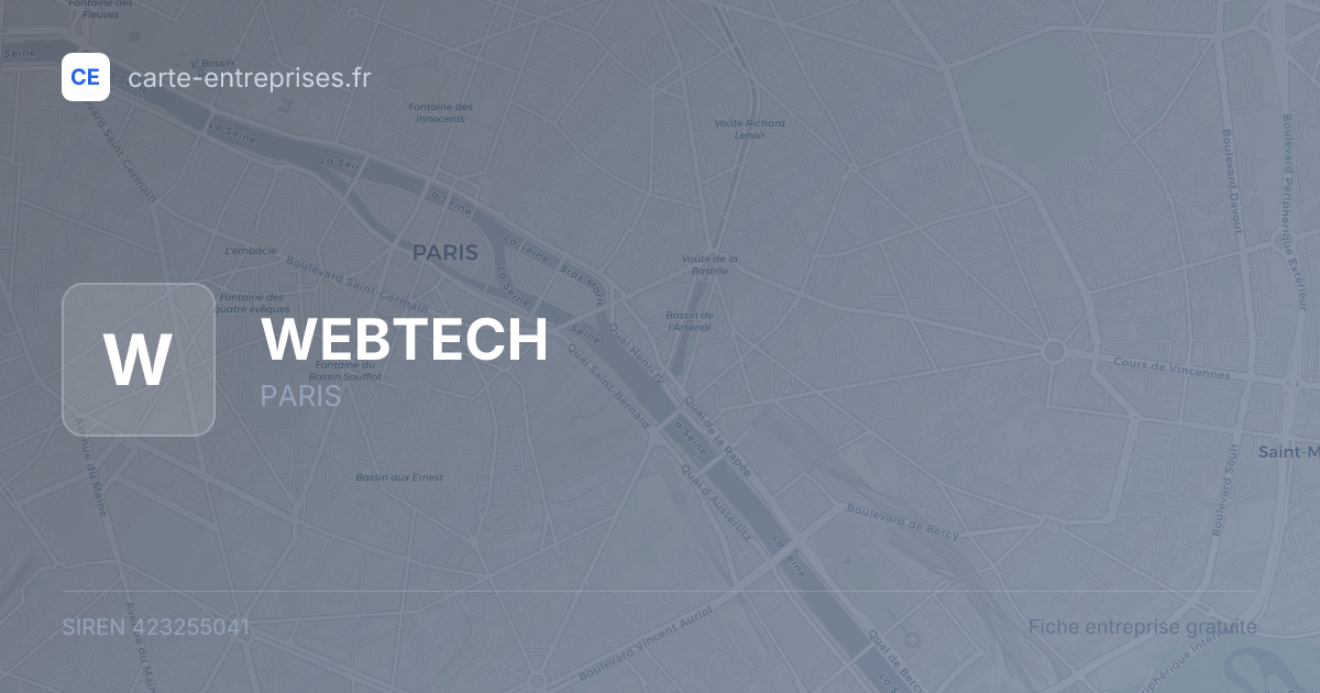 WEBTECH — 423255041 — fiche entreprise