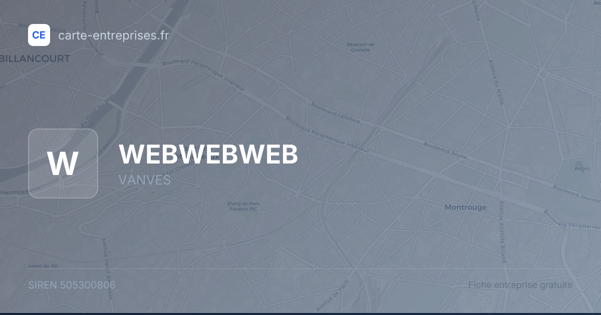 WEBWEBWEB — 505300806 — fiche entreprise