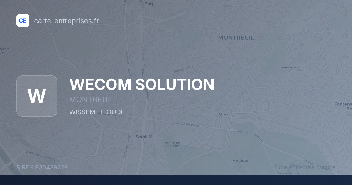 WECOM SOLUTION — 930439229 — fiche entreprise