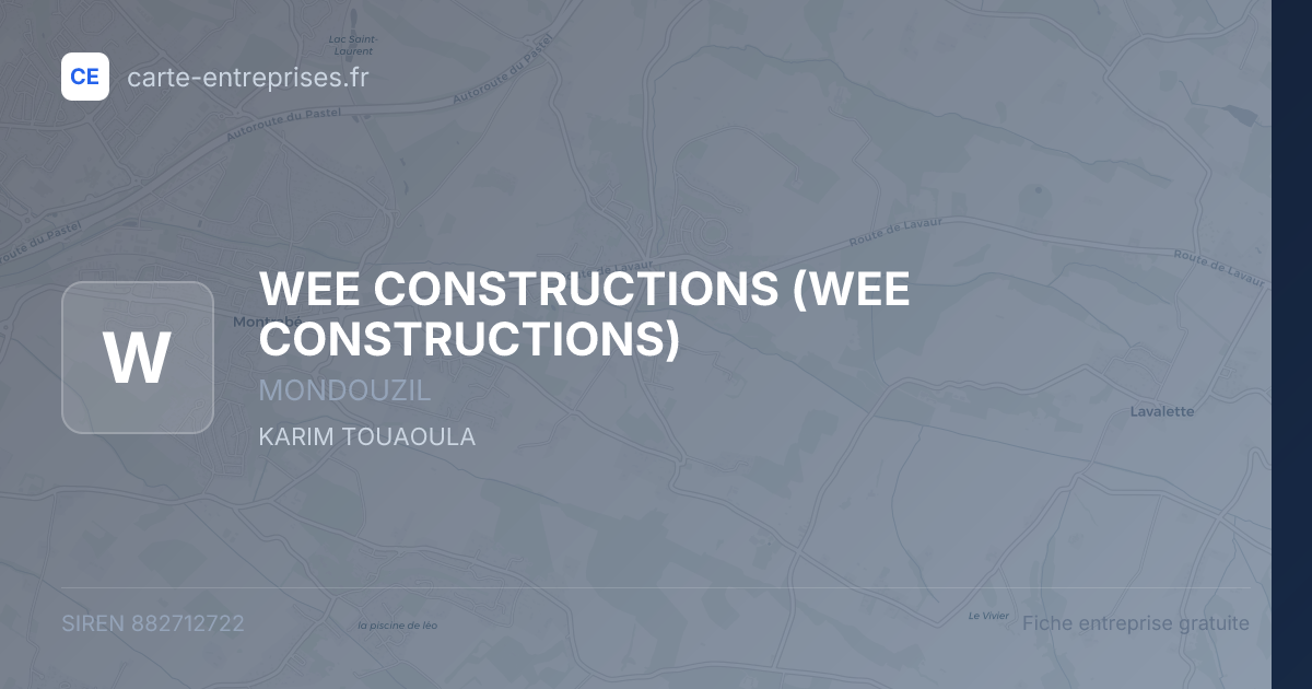 WEE CONSTRUCTIONS — 882712722 — fiche entreprise