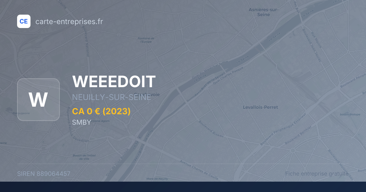 WEEEDOIT — 889064457 — fiche entreprise
