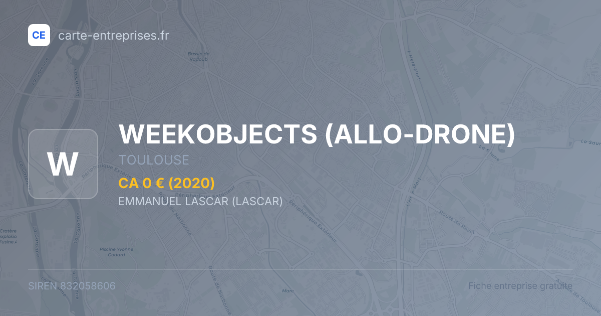 WEEKOBJECTS (ALLO-DRONE) — 832058606 — fiche entreprise