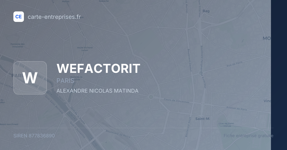 WEFACTORIT — 877836890 — fiche entreprise