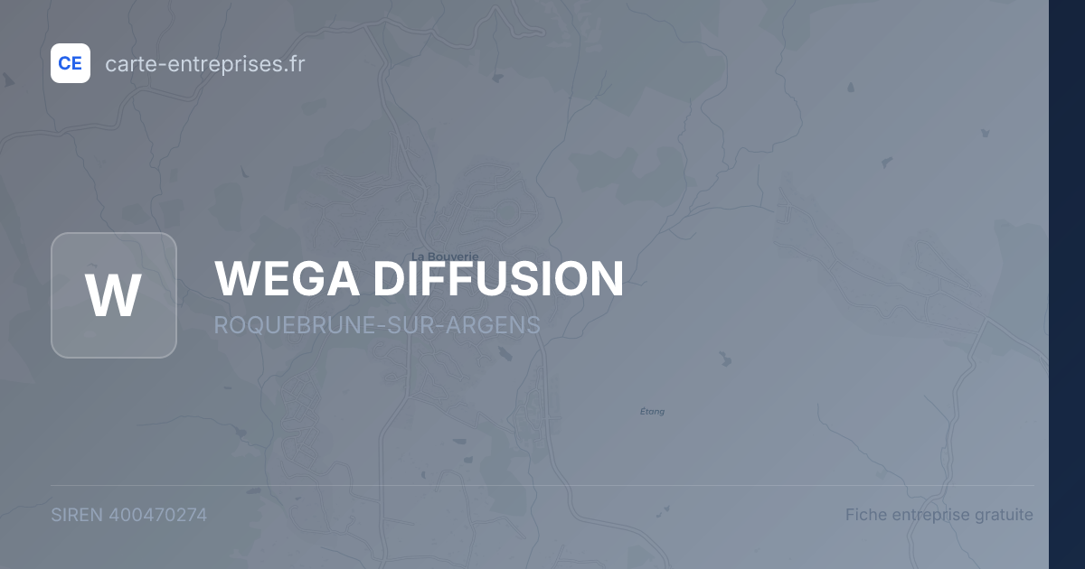 WEGA DIFFUSION — 400470274 — fiche entreprise