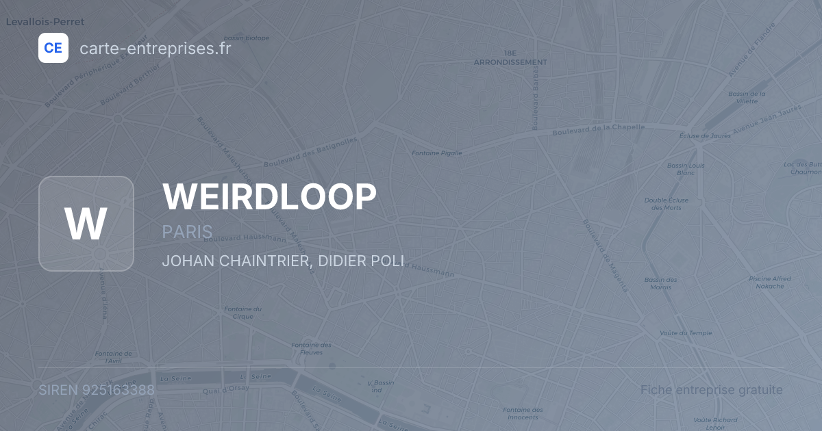 WEIRDLOOP — 925163388 — fiche entreprise
