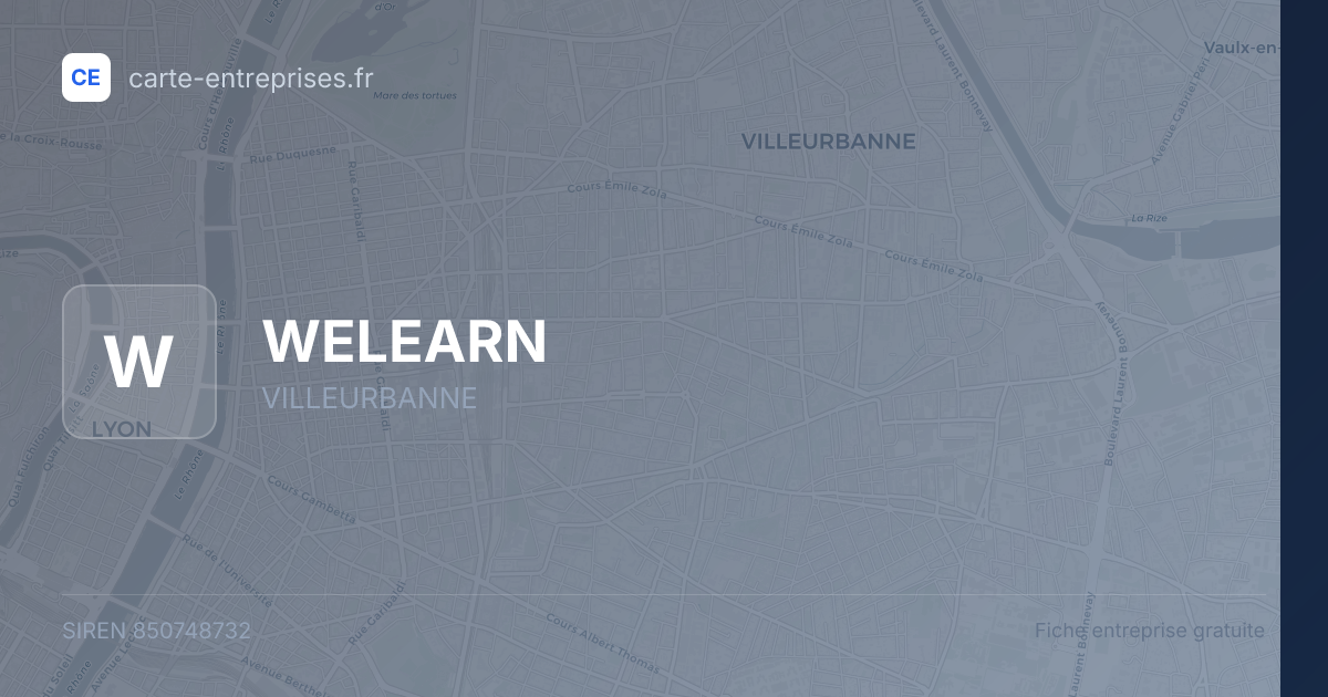 WELEARN — 850748732 — fiche entreprise