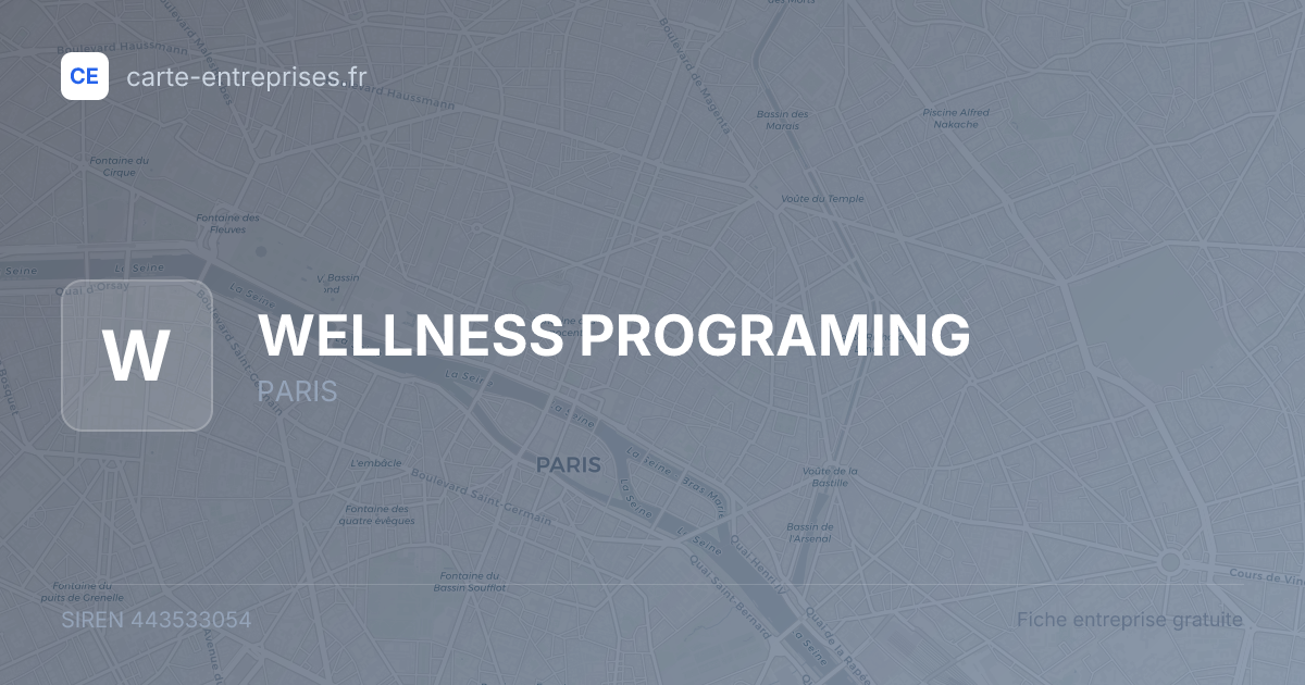 WELLNESS PROGRAMING — 443533054 — fiche entreprise