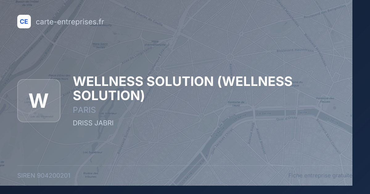 WELLNESS SOLUTION — 904200201 — fiche entreprise